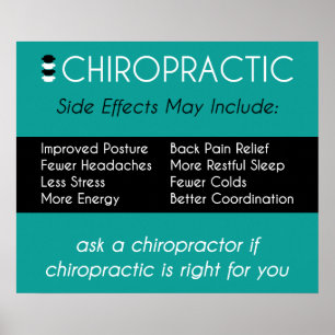 Poster Effets secondaires de l'affiche de chiropratique