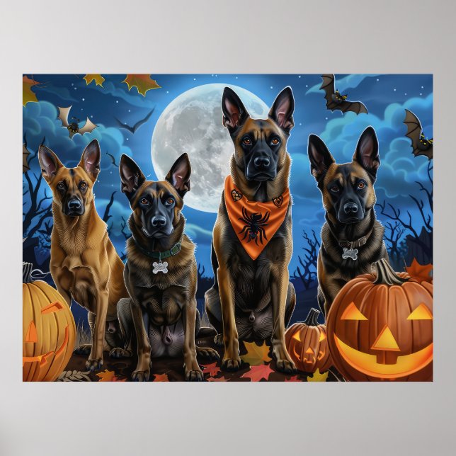 Poster Éffrayant belge de Malinoi Halloween (Devant)