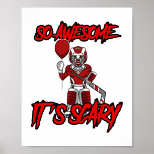 Poster Effrayant Drôle Halloween Clown Hockey gardien