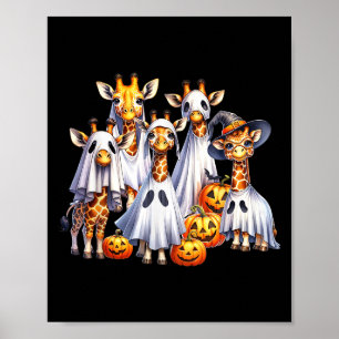 Poster Éffrayant Ghost Giraffe Halloween Funny African An
