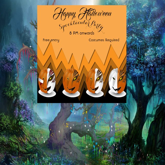 Poster Effrayant Jack O Lanterns Spooktacular Happy Hallo (Halloween Party Poster)