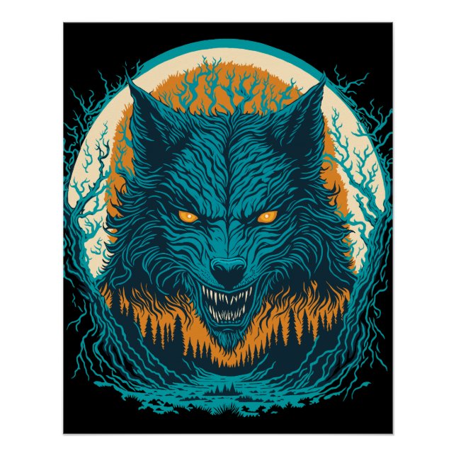 Poster Effrayant loup-garou (Devant)