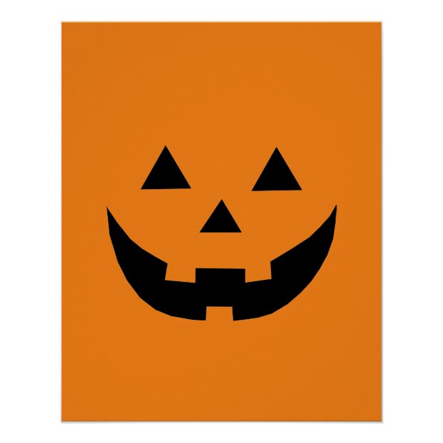 Poster Éffrayant orange Jack-o'-lantern citrouille plaisi (Devant)