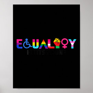 Poster Égalité Fierté Arc-en-ciel Lgbtq Féministe Handica