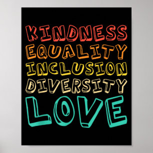 Poster Égalité Inclusion Diversité Amour Professeur Bienv