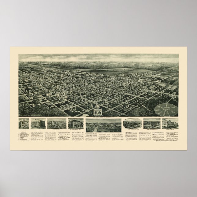 Poster Egg Harbour City, NJ Panoramic Map - 1924 (Devant)