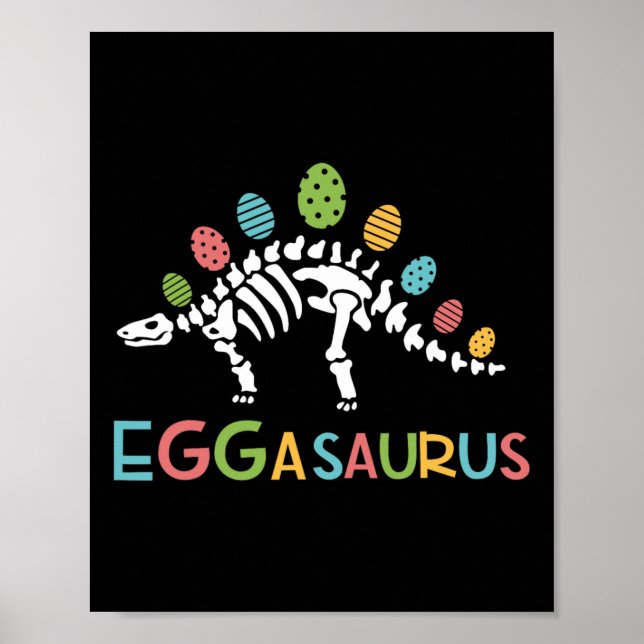 Poster Eggasaurus Easter Stegosaurus Dinosaur Garçons T (Devant)