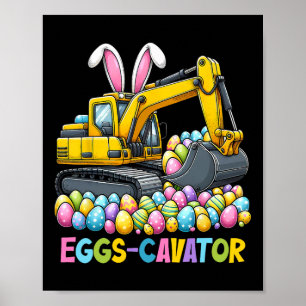 Poster Eggscavator Chasse aux Oeufs de Pâques Camions de