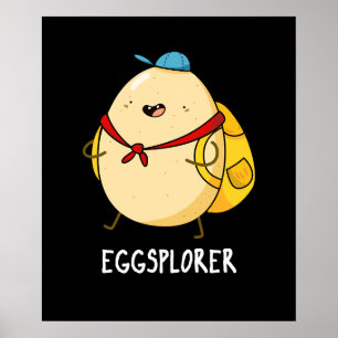 Poster Eggsplorer Funny Oeuf Explorer Pun Dark BG