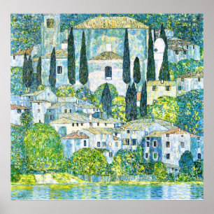Poster Eglise Art Nouveau à Cassone par Gustav Klimt