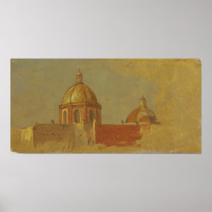 Poster Église - Colombie ou Équateur Toits 1853