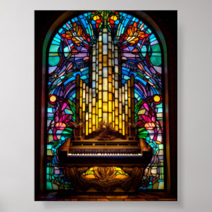 Poster Église de fantasy gothique orgue à tuyaux art de v