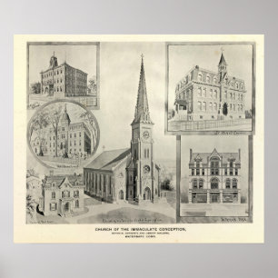 Poster Église de la conception impeccable, Waterbury