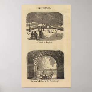Poster Église de Laponie, Palais St Petersburgh
