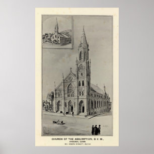 Poster Église de l'Assomption, Ansonia, Conn