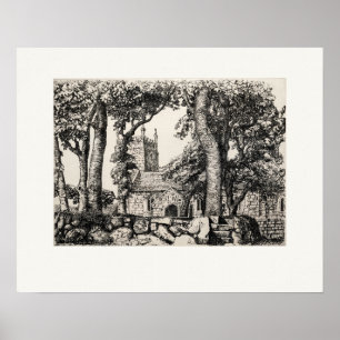 Poster Église de Sancreed Cornwall, Eleanor Hughes Re-cop