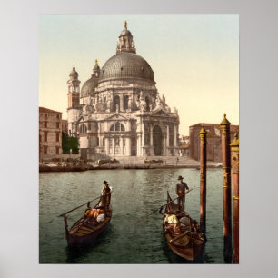 Poster Eglise du Salut Venise Italie Gondolas