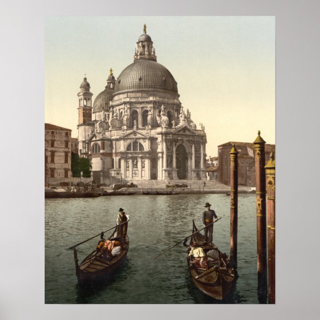 Poster Eglise du Salut Venise Italie Gondolas (Devant)