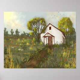 Poster Église Fleur sauvage du paysage Meadow California