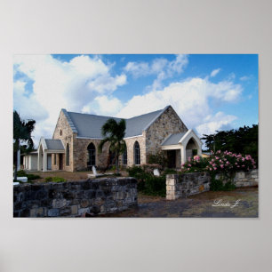 Poster Église historique à Antigua Canvas Imprimer