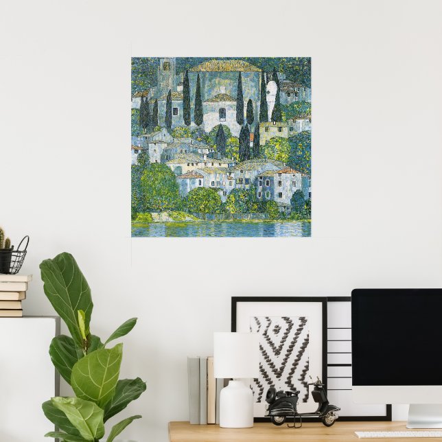 Poster Église (Kirche) à Cassone par Gustav Klimt (Bureau à domicile)