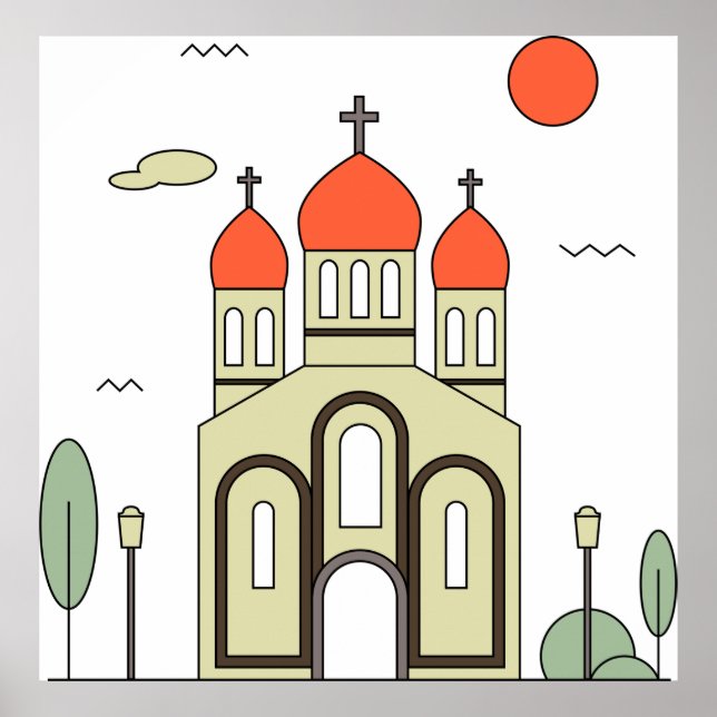 Poster Église orthodoxe minimaliste russe (Devant)