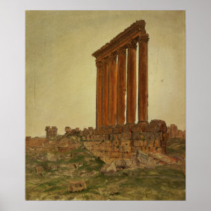 Poster Église - Ruines du temple de Zeus Baalbek 1868