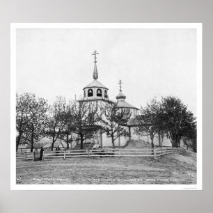 Poster Église russe couverte par la cendre 1912 de