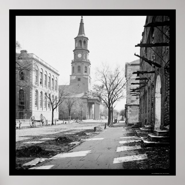 Poster Église Saint-Michel de Charleston, SC 1865 (Devant)