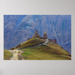 Poster Église Sainte-Trinité Stepantsminda Kazbegi Géorgi