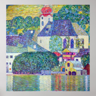 Poster Eglise St Wolfgang par Klimt