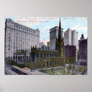 Poster Église Trinity, cru 1912 de New York City