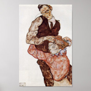 Poster Egon Schiele - amants
