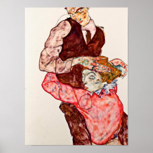 Poster Egon Schiele - Amoureux