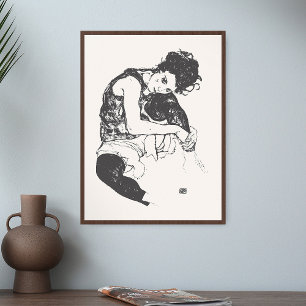 Poster Egon Schiele Dessins I Sebed Woman Art Print