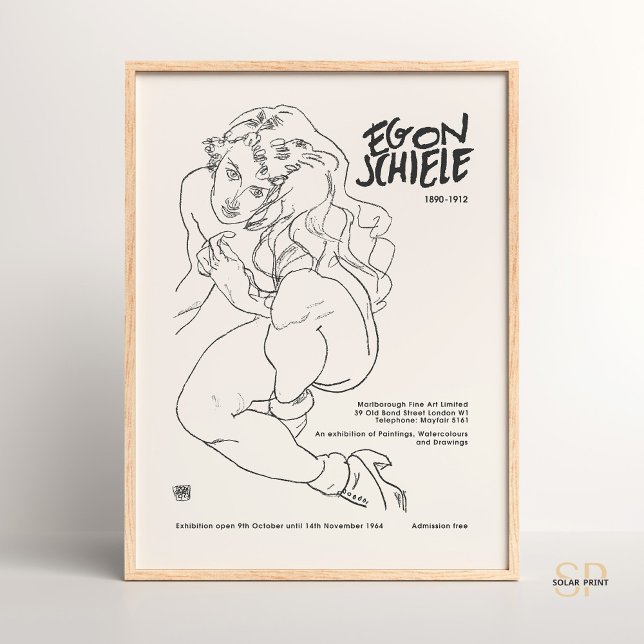 Poster Egon Schiele Femme Siege Art Imprimer Exposition (Créateur téléchargé)