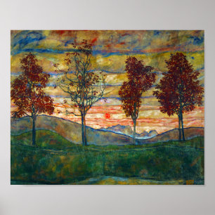 Poster Egon Schiele Parc naturel de l'arbre d'arbres auto