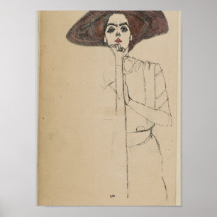 Poster Egon Schiele - Portrait De Femme