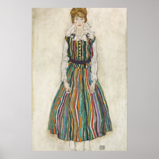 Poster Egon Schiele Portrait d'Edith (l'épouse des artist (Devant)