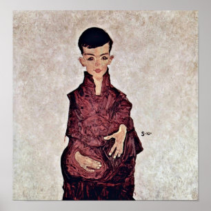 Poster Egon Schiele - portrait d'Herbert Rainer