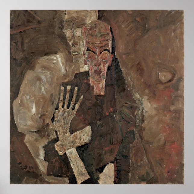 Poster Egon Schiele Self-Seer II (Mort et homme) (Devant)