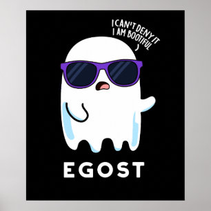 Poster Egost Funny Halloween Ego Ghost Pun Dark BG