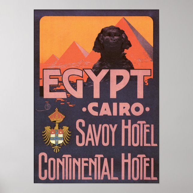 Poster Egypt Cairo Savoy Hotel (Devant)
