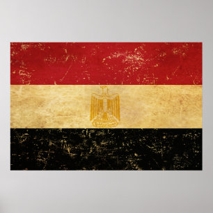 Poster Égypte Drapeau Vintage Grunge Design