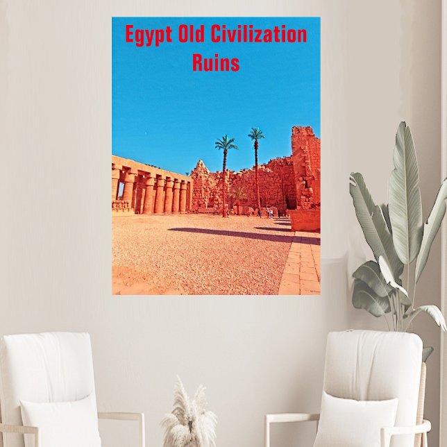 Poster Egypte Vieille Civilisation Ruines Paysage Mur du  (Egypt Old Civilization Ruins Landscape Desert Wall Poster)