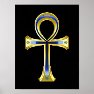 Poster Egyptian Ankh And Scarabs