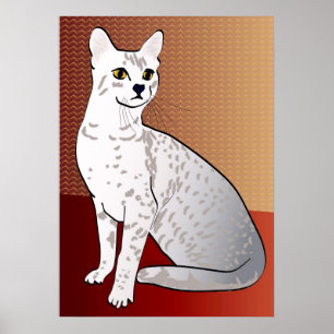 Poster Egyptian Mau Cat - bronze background