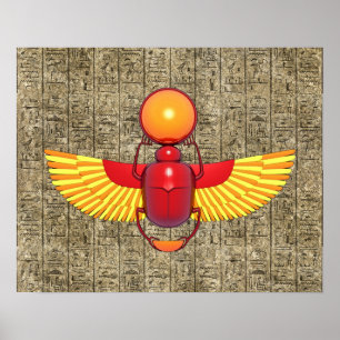 Poster Egyptian Scarab