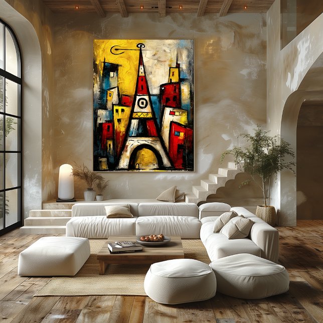 Poster Eiffel Tower — Contemporary Abstract Expressionism (Créateur téléchargé)