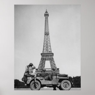 Poster Eiffel Tower U.S. Soldiers World War Two